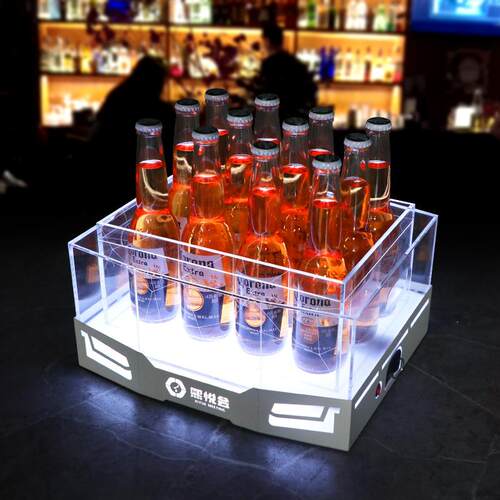 LED金属白色底座亚克力啤酒桶酒吧发光冰桶冰粒桶KTV香槟桶啤酒框