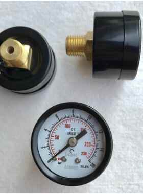 轴向双刻度压力表 一格0.2bar 压力0～16bar 0～230psi 直径40mm