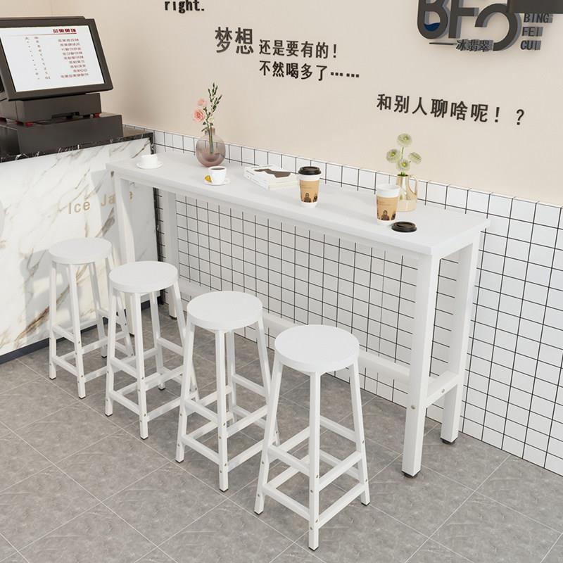 用吧台桌靠墙奶茶店椅商用高脚桌桌家客8588长条桌子阳台靠窗桌厅