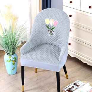 2025加厚弧形椅子套罩万能通用座坐垫靠背一体扶手餐桌皮板凳家用