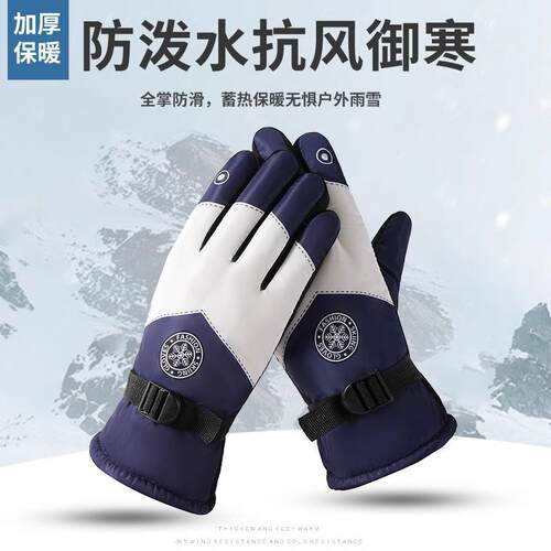 Winter Ski Gloves for Motorcycles - Fleece Lined, Warm, Thic
