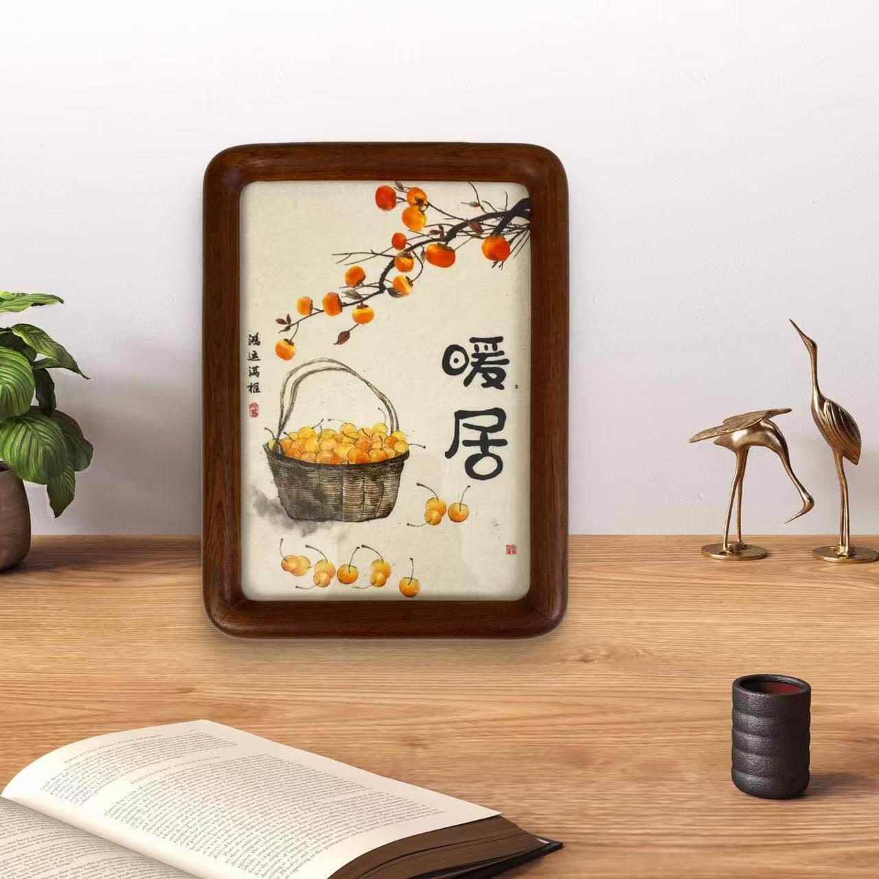 （如意暖家）7英寸家居装饰榫卯实木框架覆制品装饰画