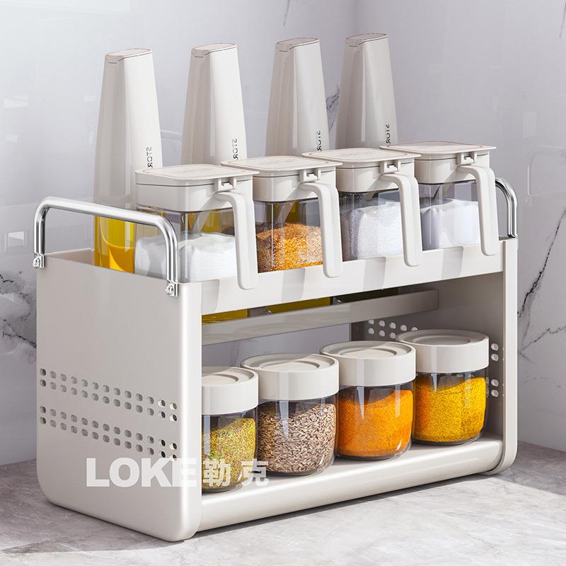厨房调料品置物架组合套装台面家用调味罐瓶盐罐油壶佐料收纳盒