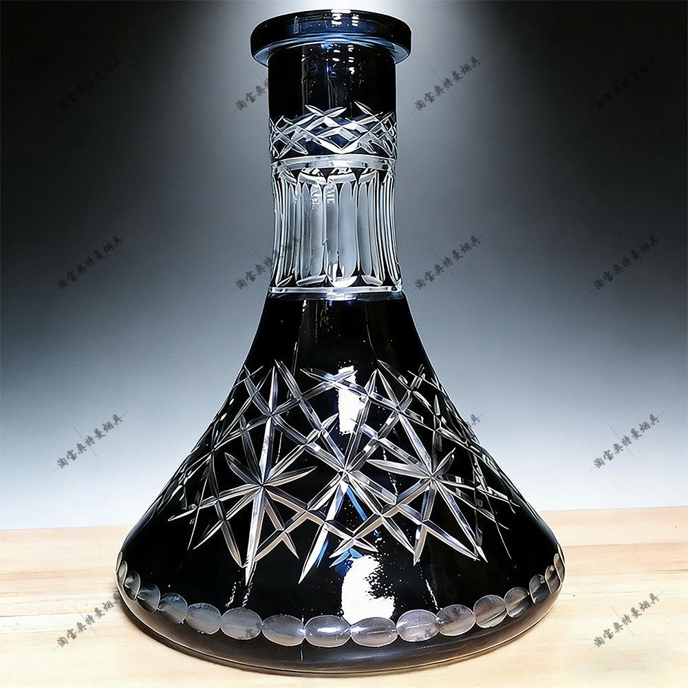 阿拉伯水烟大号插口刻花人工水晶瓶玻璃瓶HOOKAH SHISHA GLASS