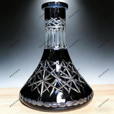 阿拉伯水烟大号插口刻花人工水晶瓶玻璃瓶HOOKAH SHISHA GLASS