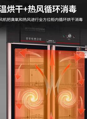 乐创商用消毒柜热风循环密胺餐具用立式单门消毒碗柜餐厅保洁柜