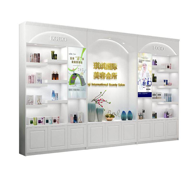 化妆品展示柜美容院产品柜欧式烤漆陈列柜护肤品展柜指甲油展示柜