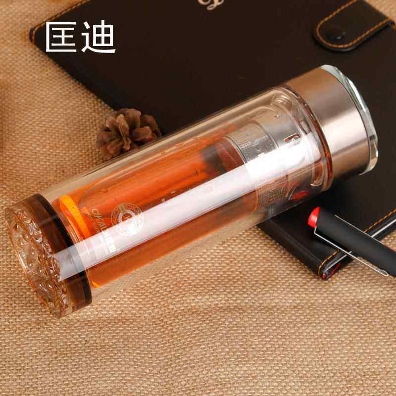 高档双层隔热泡茶商务便携家用男女水杯玻璃保温杯300ml