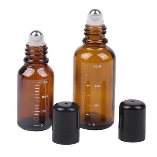 1PC Amber Roller Ball Essential Glass Bottle Empty Perfume