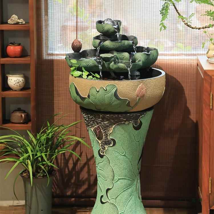 创意GFB喷泉流水摆件风水水景湿器中加式风水轮球客鱼厅桌面小缸