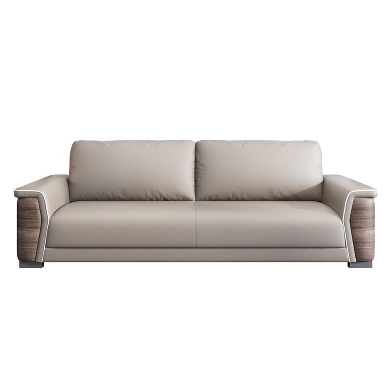 新款真皮办公沙发现代简约4s店会客接待办公室商务休闲区茶几组合