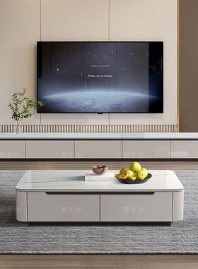 轻电视柜视高级感岩板简约现代RRZ奢大小户型新款客厅用意式电机