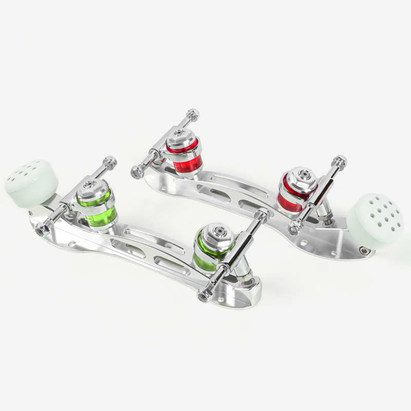 四轮旱冰鞋CNC一体刀架双排轮滑鞋6061铝支架溜冰鞋专业花式底座