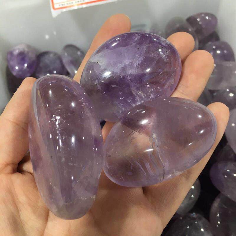 天然紫水晶大颗粒滚石 跨境碎石把玩扩香石鱼缸造景装饰摆件