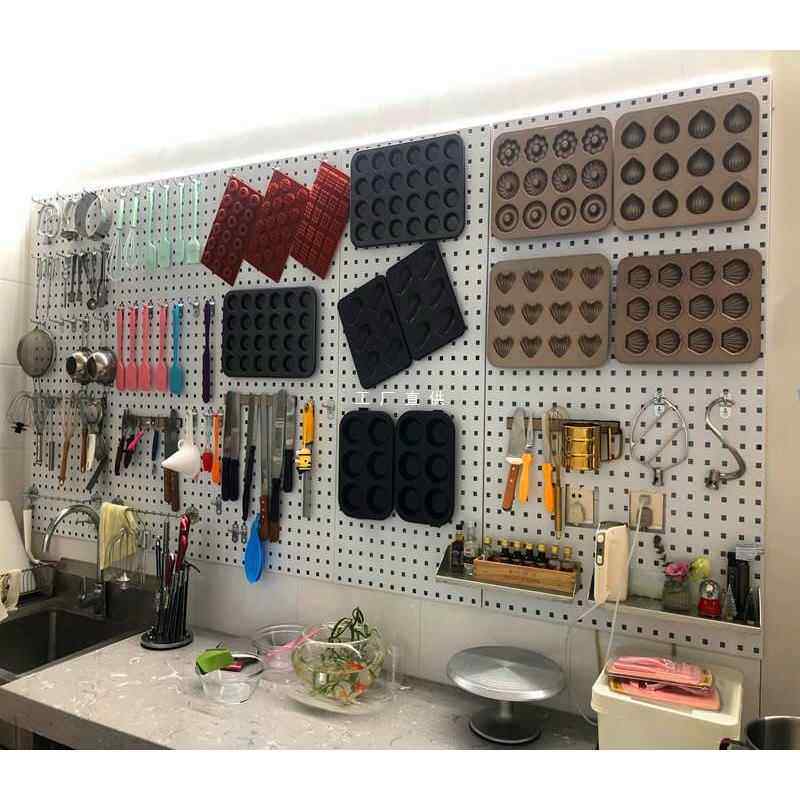 烘焙工具整理架洞洞板收纳架方孔工具挂板挂架挂钩工具墙壁置物架
