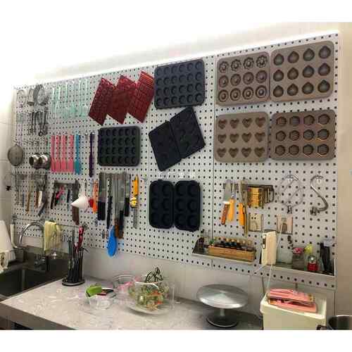 烘焙工具整理架洞洞板收纳架方孔工具挂板挂架挂钩工具墙壁置物架
