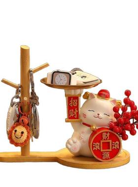 玄关招财钥匙纳摆收件入鞋柜桌面置猫物架装饰家居高户档BJZH154