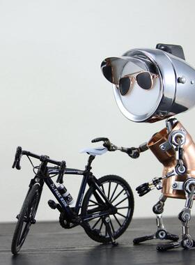 创意电脑桌面气氛灯公路单车朋克机器人个性手工制作轻奢男生礼物