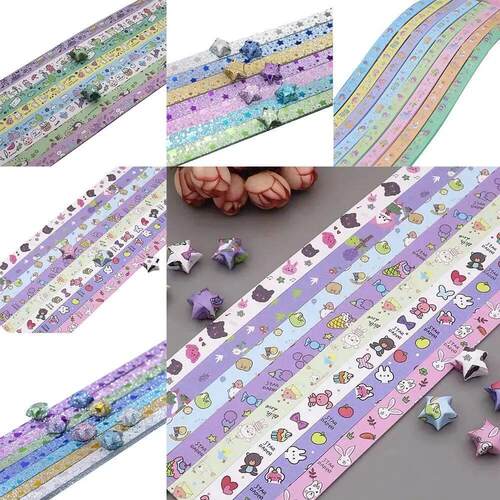 Single Sided Star Origami Paper DIY Cartoon Art Craft Scrapb