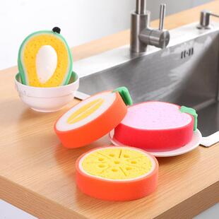 Household Fruit Sponge Cleaning Cloth, Powerful Stain Remova