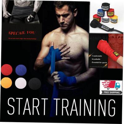 Cotton Strap Boxing Bandage Sanda Muay Thai MMA Hand Gloves