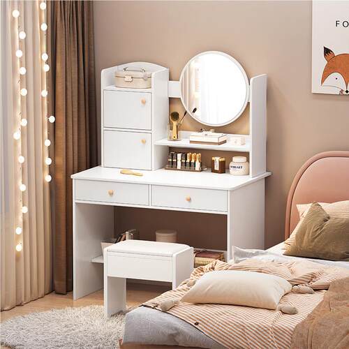 网红化妆女卧台室台多功能化妆桌子in简约现代梳妆出租房经sA182D