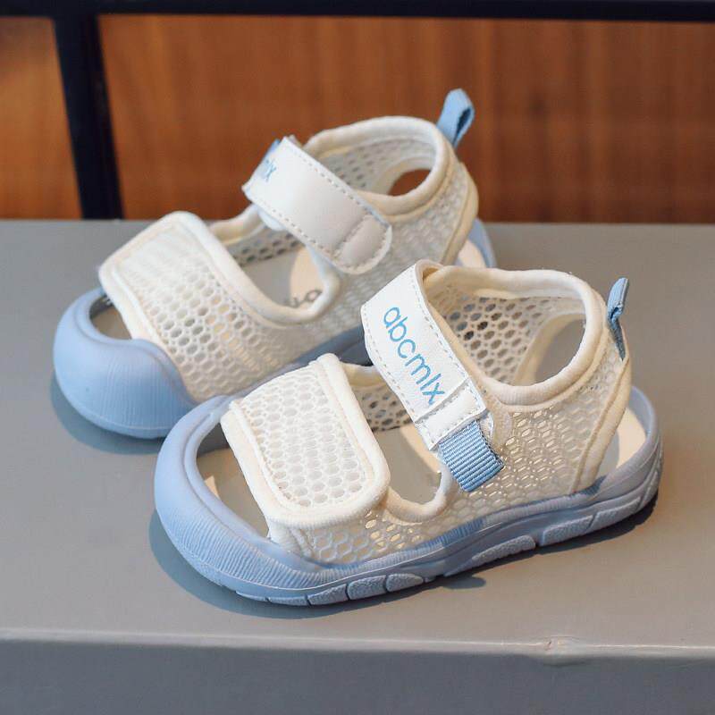 男童舒适软底魔术贴凉鞋宝宝夏季2026新款1—3岁半包头透气小童鞋