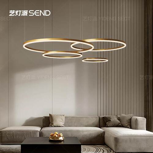 全铜极简轻奢客厅吊灯现代简约大气客厅吊灯2025年新款复式楼灯具