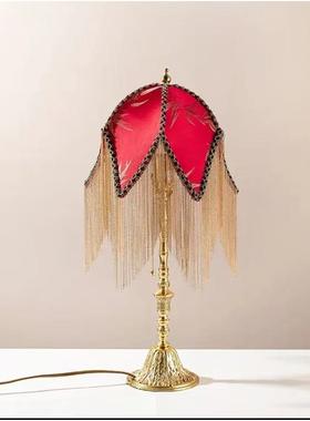 高档覆古西洋 古董奢Vintage华欧式黄书铜装饰台灯客厅房床头大台