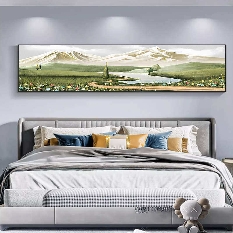 聚宝盆卧室装饰画日照金山北欧风床头主卧挂画客厅沙发背景墙壁画,家居饰品,现代装饰画,淘宝优惠券,粉丝福利购,淘宝优惠卷