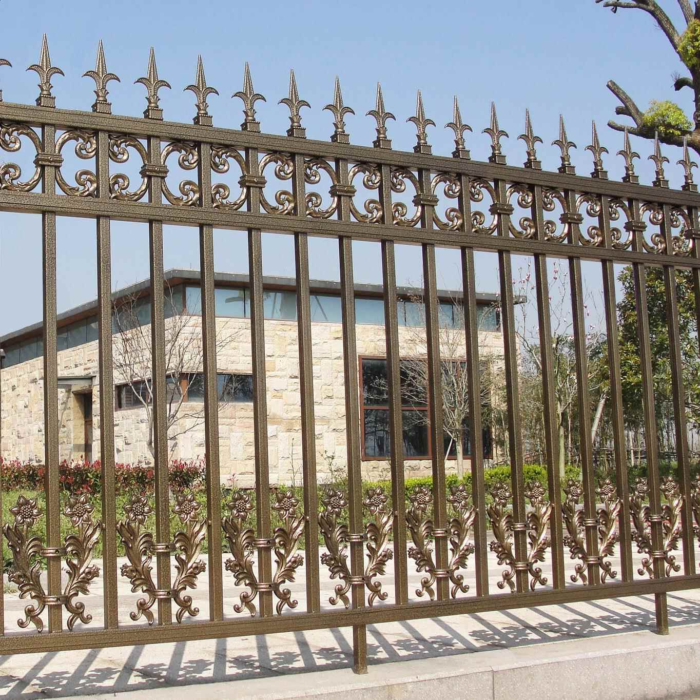 农村自建房铝艺栅栏欧式别墅庭院小区围墙防护栏杆带花件