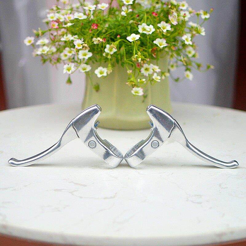 铝合金自行车煞车把手煞车老式手柄手把手覆古银色闸把折叠车登山