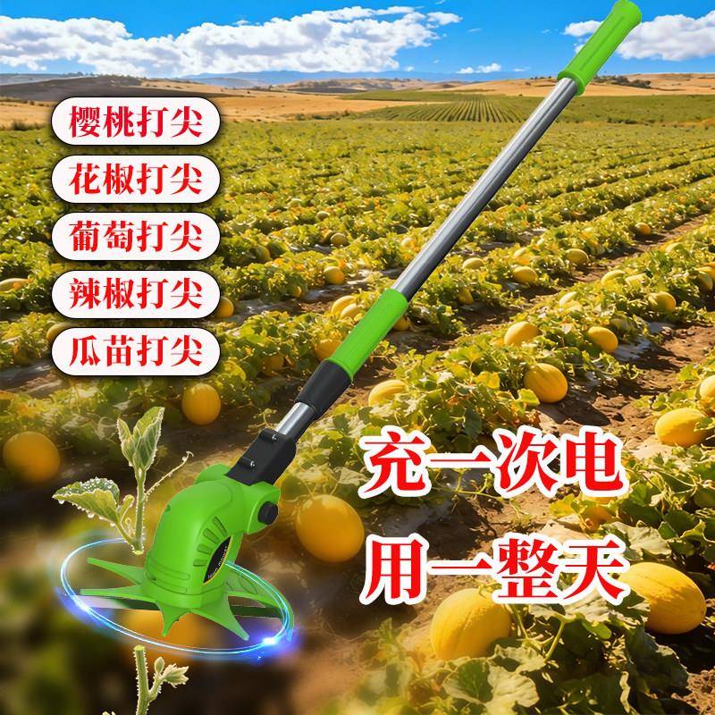 樱桃打尖神器电动锂电池花椒葡萄番茄果树辣椒香瓜去头抹芽打尖机