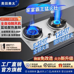 奥田美太2025新款猛火灶家宴霸王灶鼓风机12KW天然气液化气燃气灶