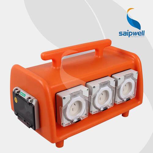 saipwell防水澳式插座电源箱户外32A工业插头插座配电箱检修电箱