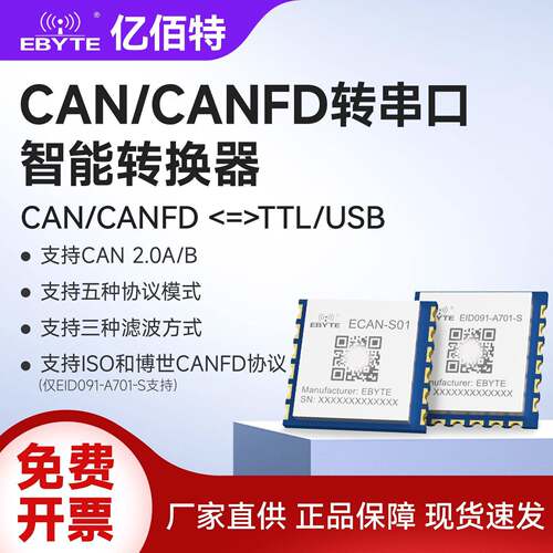 CAN/CANFD转串口TTL/USB智能转换器ModBus双向透传CAN总线分析仪