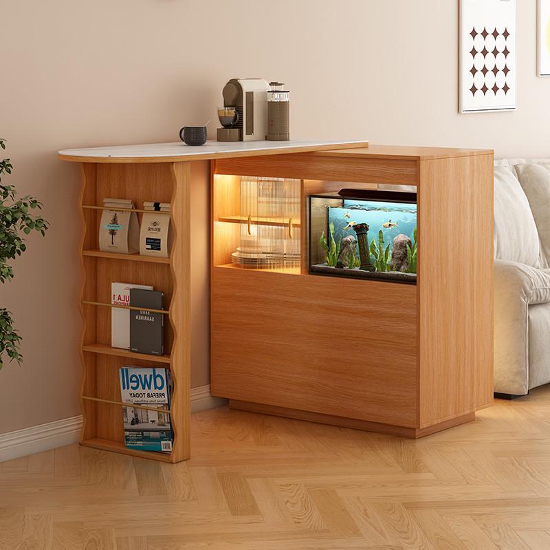 新款吧台餐边柜一体实木日式可收缩伸缩折叠餐桌窄岛台家用客厅隔