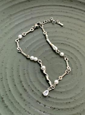 纯欲辣妹珍珠钢项链女高级感锁骨链百搭颈链配饰