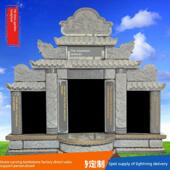 石雕墓碑花岗岩组合石定制农村土殡仪馆双葬家族墓