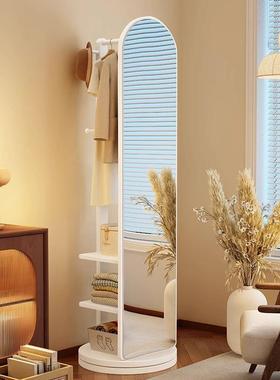 全镜落镜家用女生卧室可旋转48236移动试身镜子挂衣帽架一体衣穿
