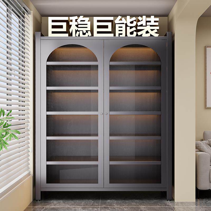 钢制收纳柜家用阳台防晒收纳柜置物柜一体客厅鞋柜简易衣柜铁皮柜