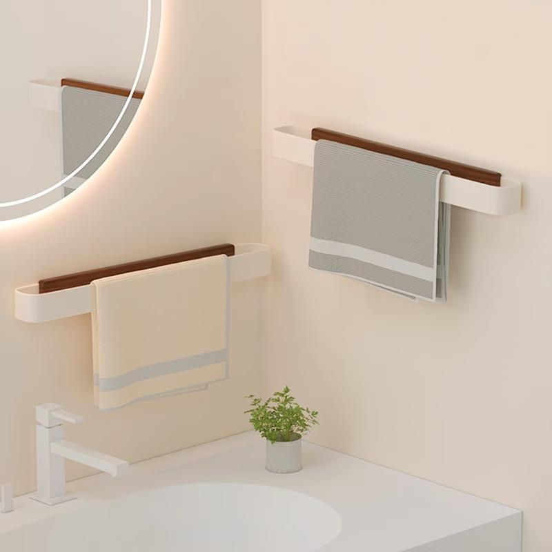 免打孔毛巾杆壁置物架卫间毛巾环圆形形圆环挂圈擦手生毛挂917巾