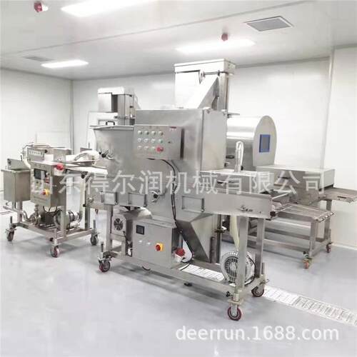 芝士鸡肉卷上浆裹糠机地瓜丸荔枝球上糠机清洗方便一机多用