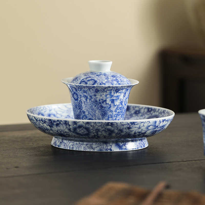 繁花陶瓷壶承高端家用果盘零食水果碟单个复古盖碗托盘茶托赏盘,餐饮具,茶具礼盒,淘宝优惠券,粉丝福利购,淘宝优惠卷