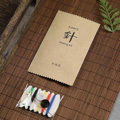 酒店专用一次性用品针线包六线一针二扣一别针宾馆民宿定制100个