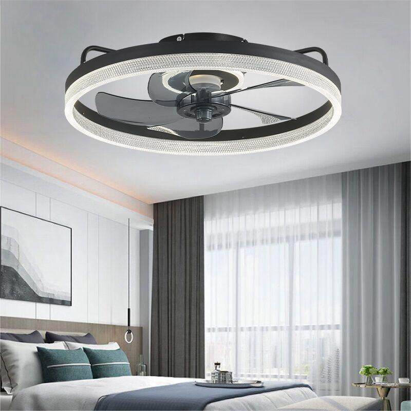 新款风扇灯静音简约现代吸顶灯卧室灯带电风扇吊灯餐厅灯厂家直销