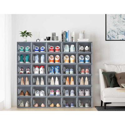 pp加厚鞋盒全透明透明塑料翻盖抽屉式鞋盒防尘防潮高档折叠收纳鞋