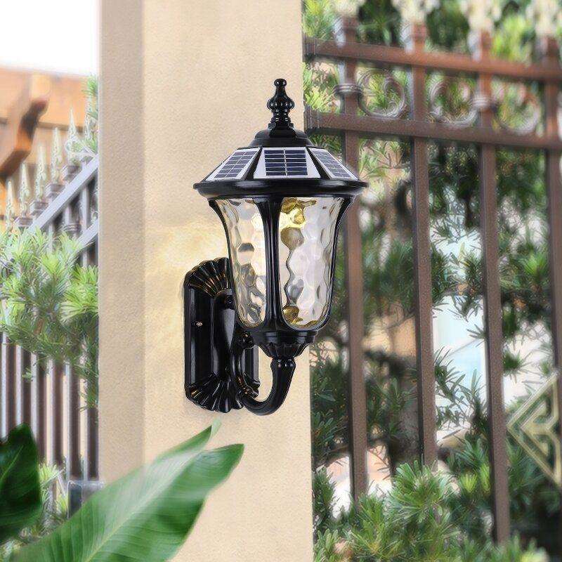 太阳能壁灯家用大门花园别墅壁灯挂式灯户外防水庭院灯欧式露台灯