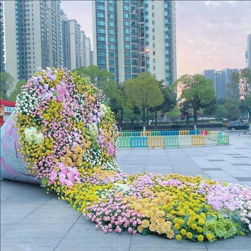 爆款网红巨型花束 商场景区网红打卡点实体厂家仿真巨型花束制作