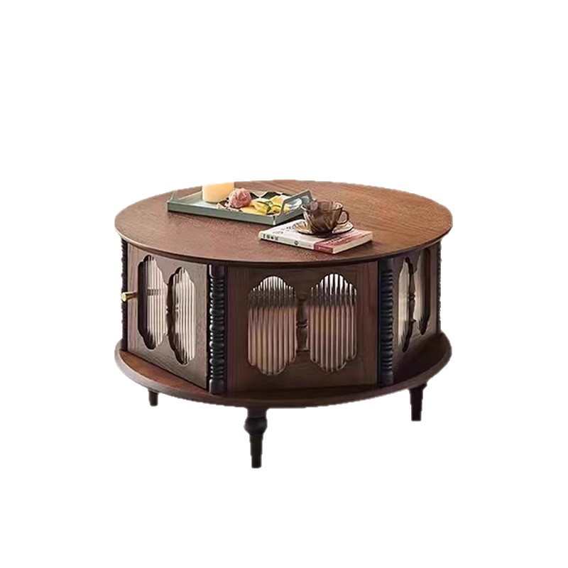 中古风全实木茶几电视柜组合现代简约客厅地柜小户型电视柜家用